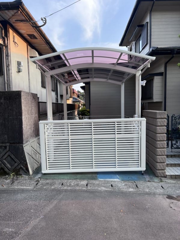 鹿児島市　カーポート・跳ね上げカーゲート（跳ね上げ門扉）設置工事