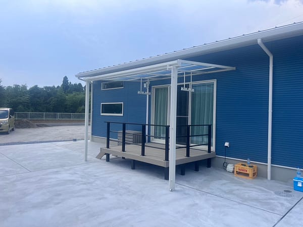 外構工事(コンクリート･フェンス･テラス屋根･リウッドデッキ】