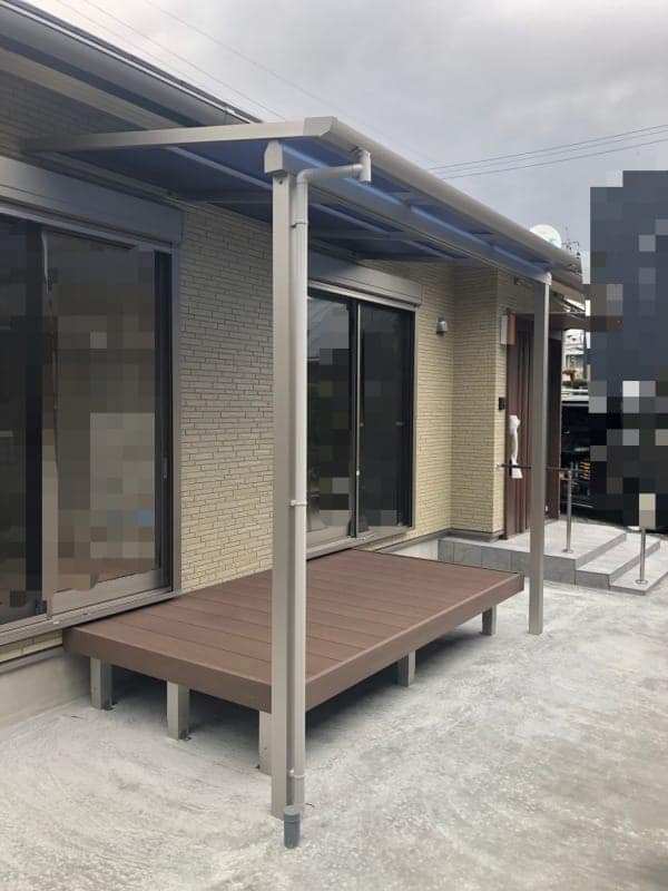 鹿児島市　テラス屋根・デッキ設置工事