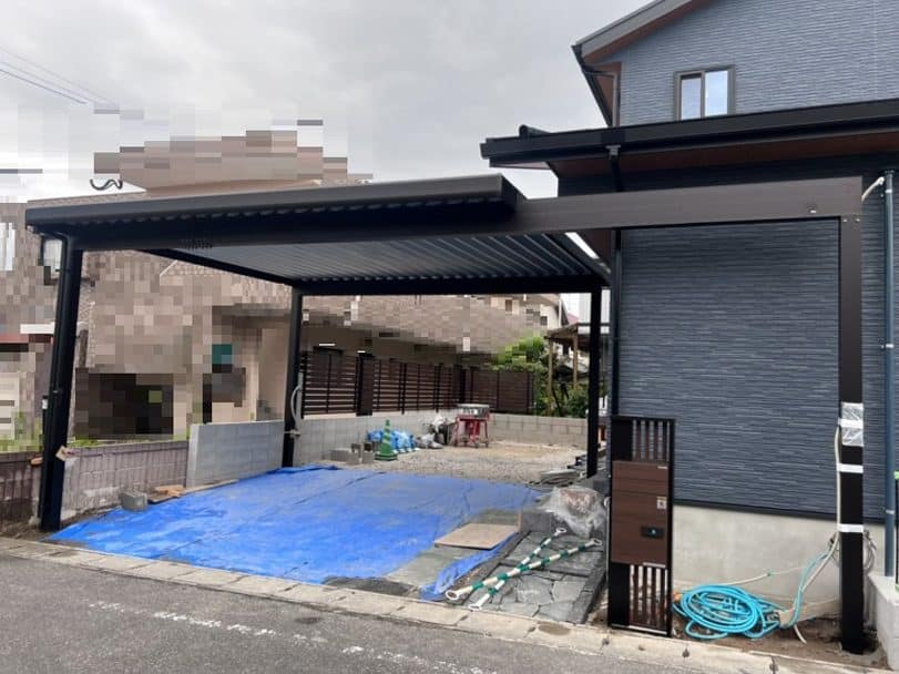 鹿児島市　カーポート・ポスト設置工事
